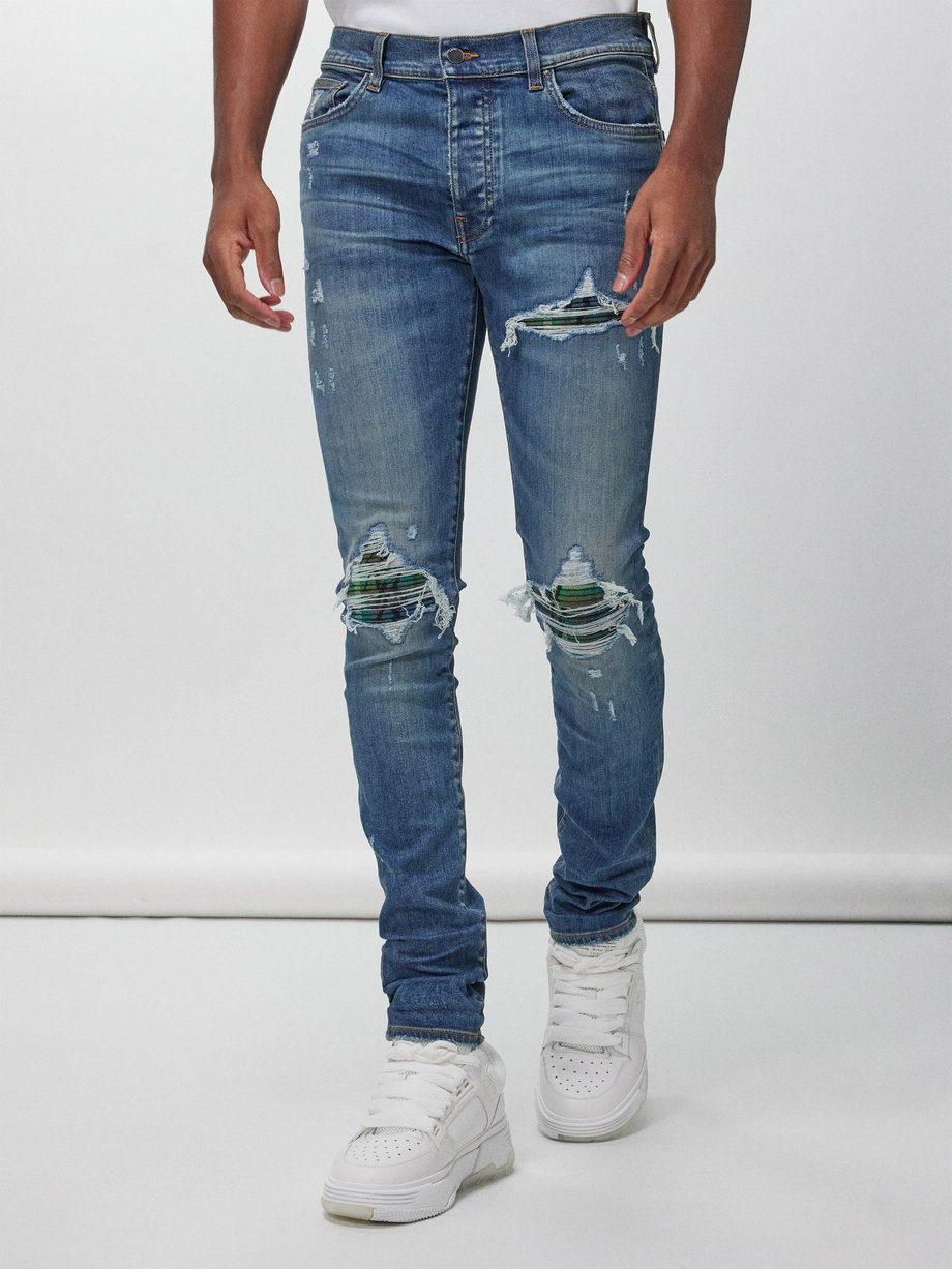 Blue MX1 distressed skinny-leg jeans | Amiri | MATCHES UK