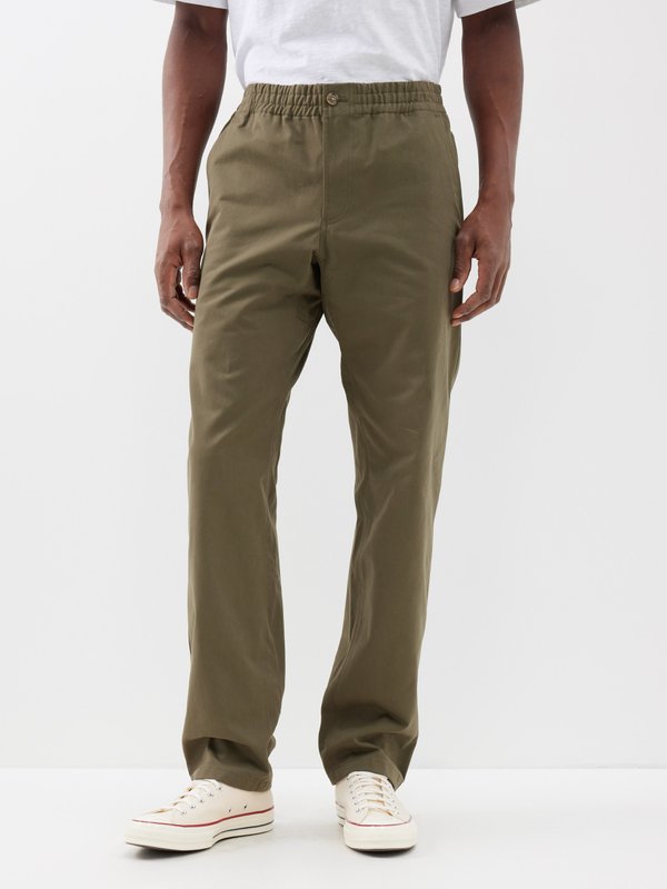 STÒFFA Tapered Pleated Cotton-Twill Trousers for Men | MR PORTER