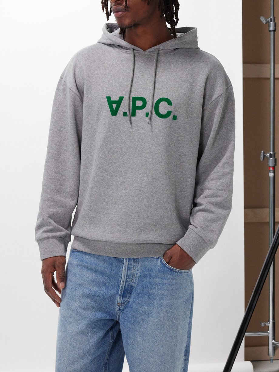 Grey Milo VPC logo-print cotton-jersey hoodie, A.P.C.
