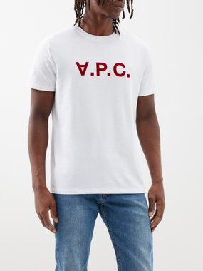 A.P.C. Flocked-logo cotton T-shirt