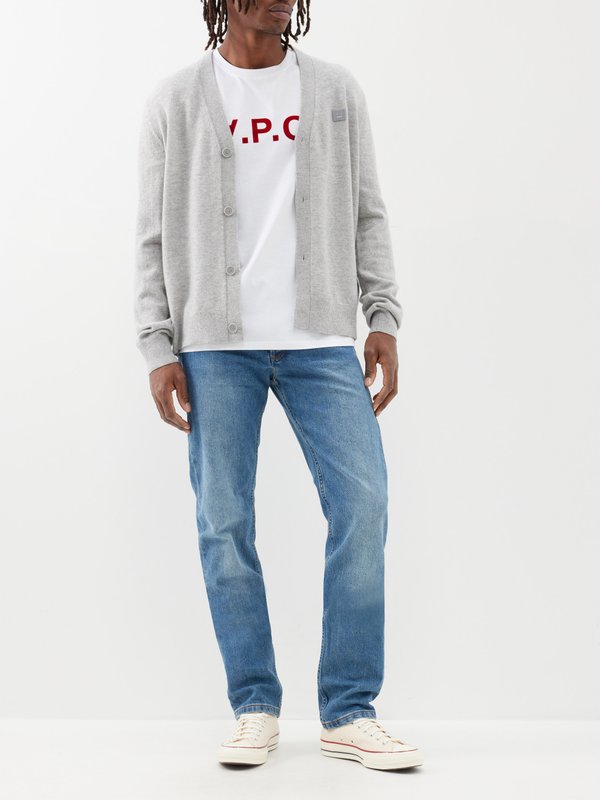 A.P.C. Flocked-logo cotton T-shirt
