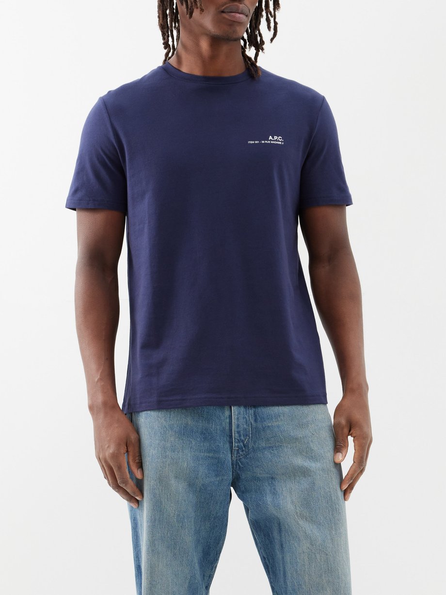 Navy Item logo-print cotton T-shirt | A.P.C. | MATCHES UK