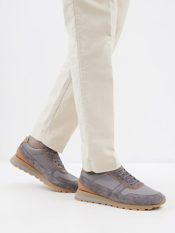 Brunello Cucinelli Suede and leather trainers
