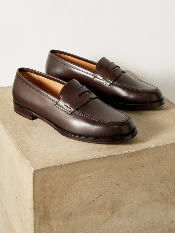 Dunhill Audley leather penny loafers