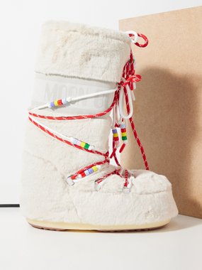 Moon Boot Icon bead-embellished faux-fur snow boots