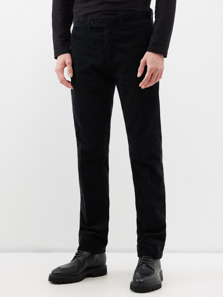 Black Winch cotton-corduroy slim-leg trousers | Massimo Alba | MATCHES UK