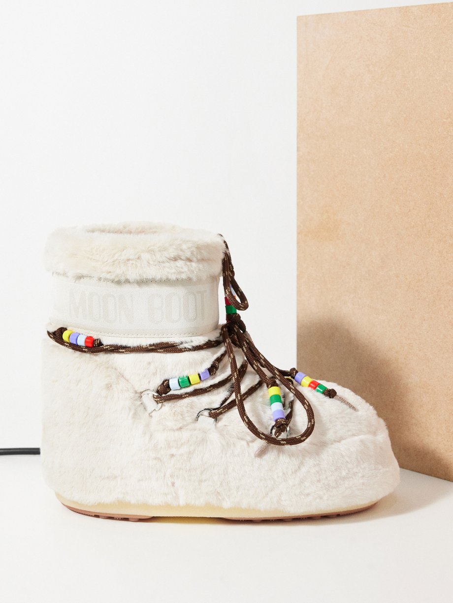 Moon Boot Icon bead-embellished faux-fur snow boots