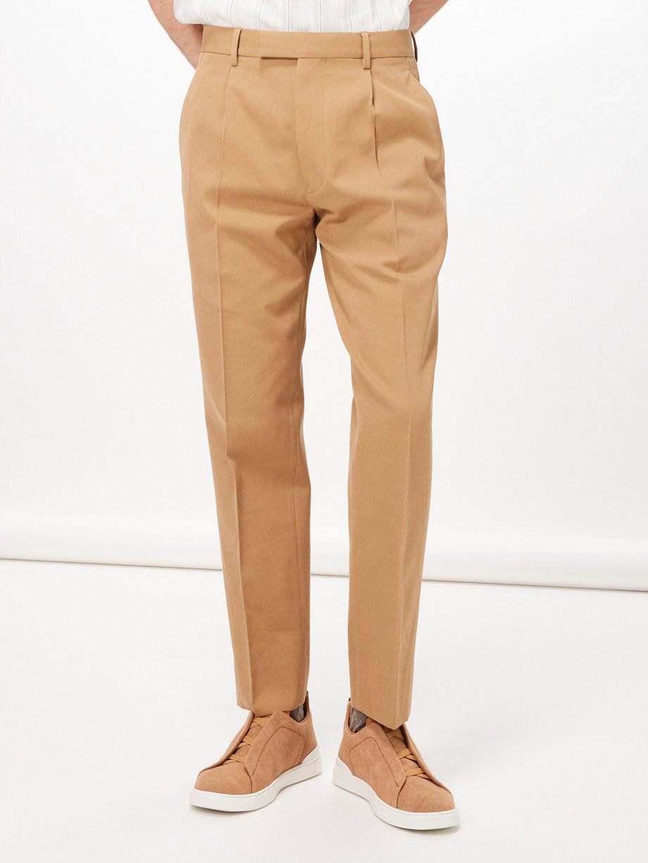 Slim-fit cotton pleated trousers - Man | Mango Man Belize