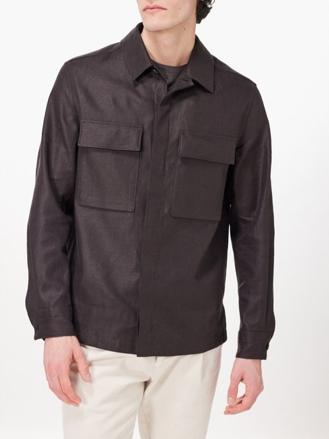 Dark Beige Oasi Lino Shirt