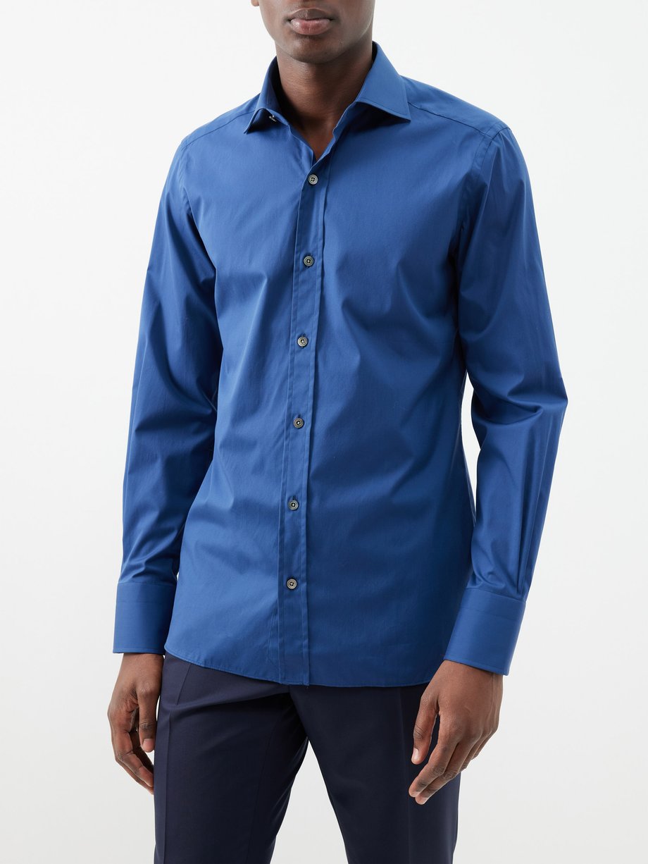 Tom Ford Spread-collar cotton-poplin shirt