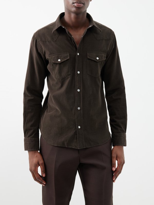 Tom Ford Western cotton-corduroy shirt