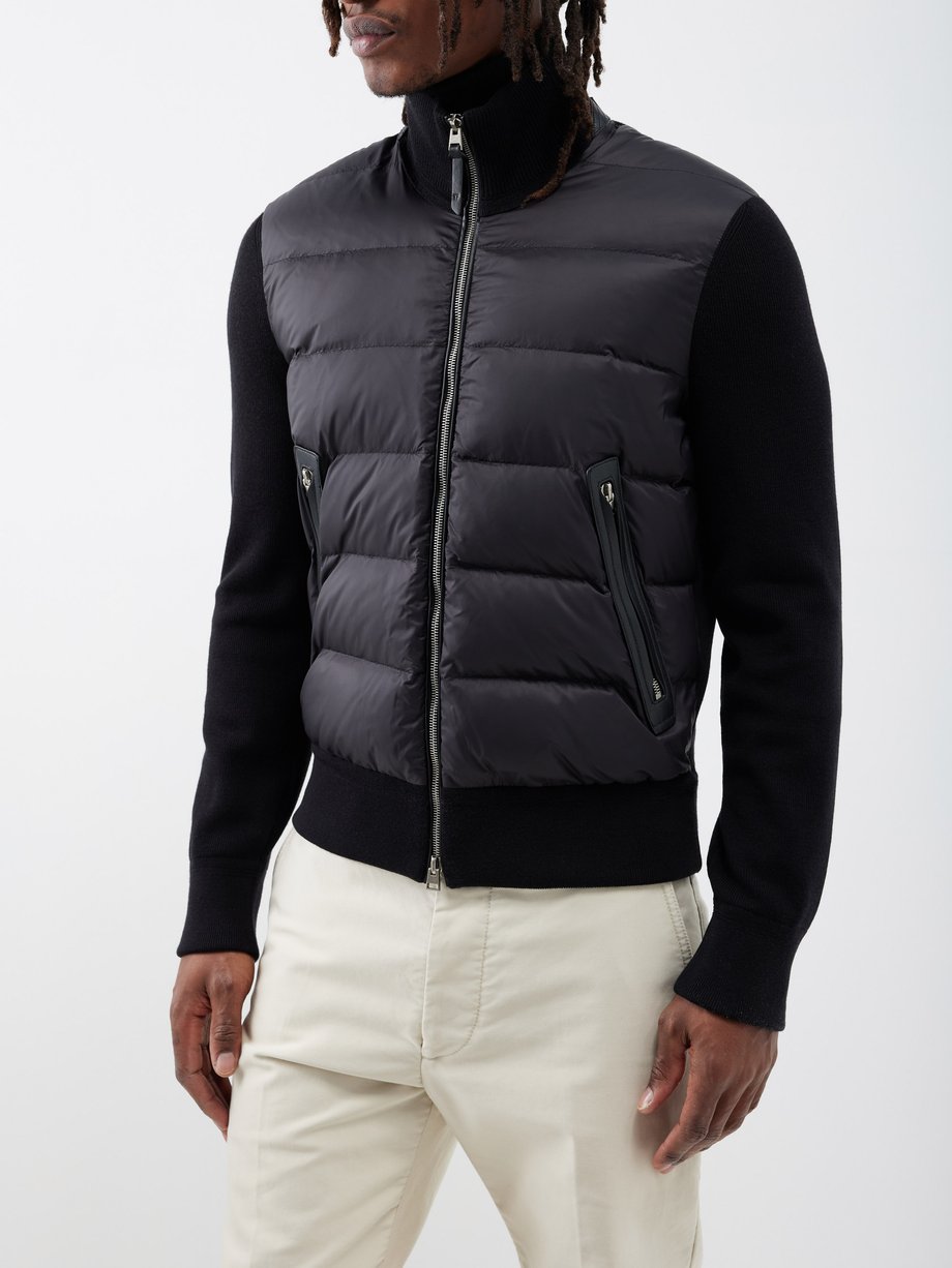 Black Hybrid virgin-wool padded jacket, Tom Ford