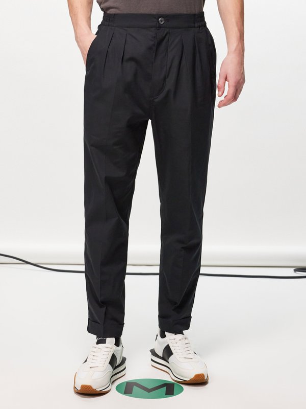 Tom Ford Pleated cotton-blend trousers