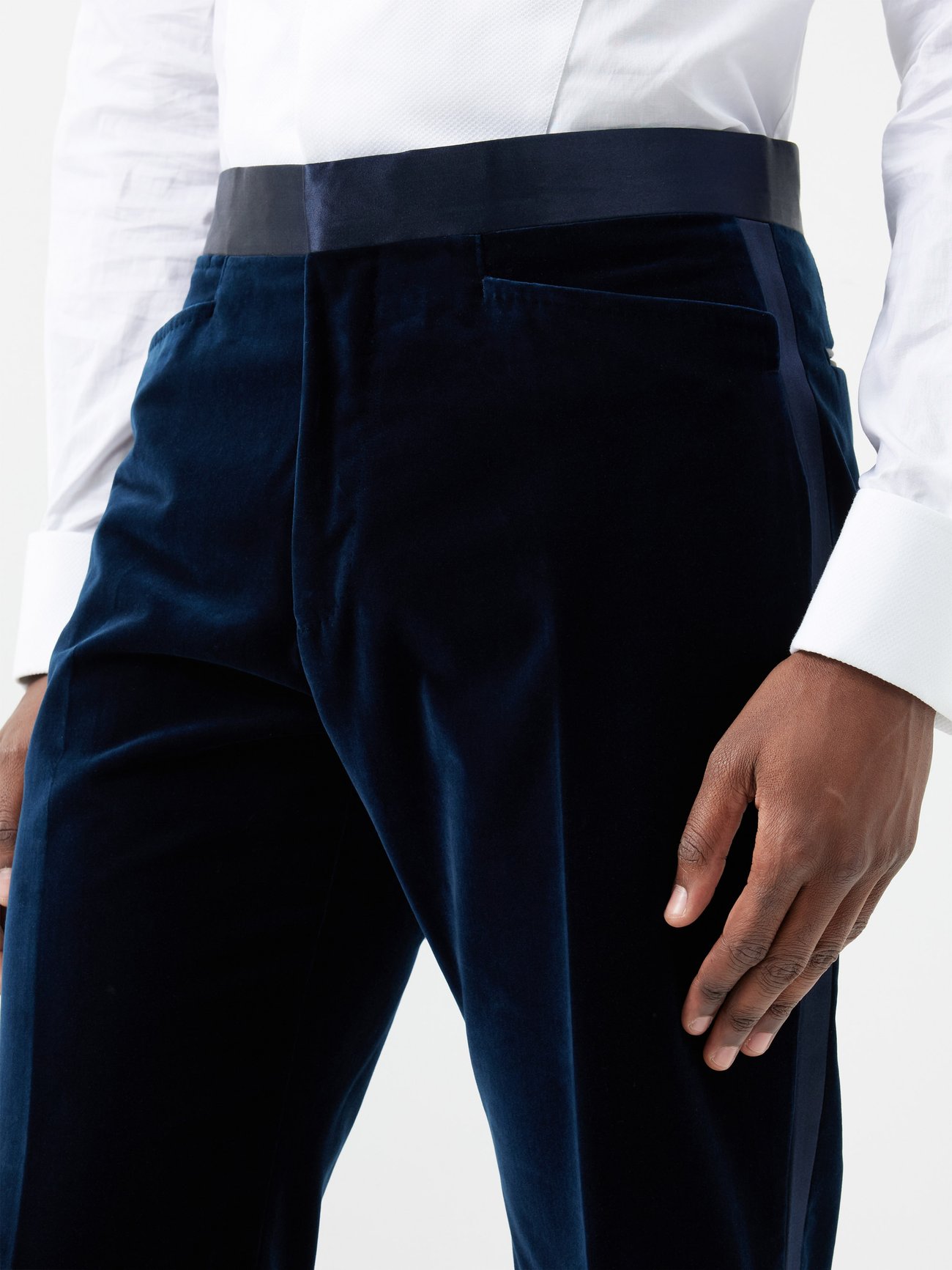 Buy Cheap Velvet Navy Blue Trouser Suit LSTV114977