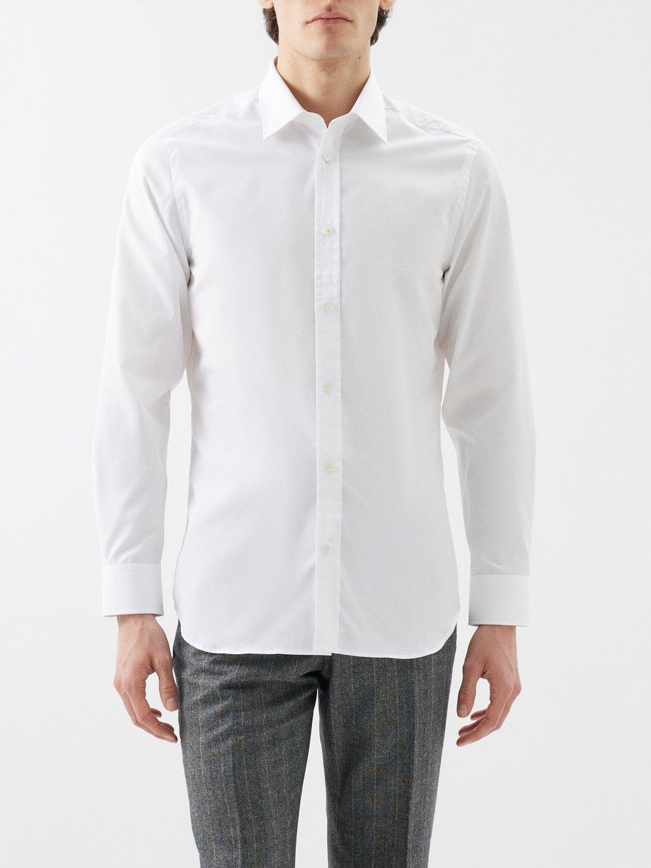 Dunhill Spread-collar cotton shirt