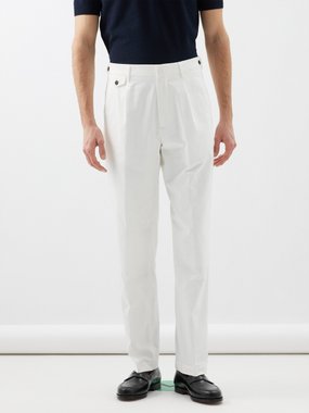 Dunhill Pleated cotton-blend chinos
