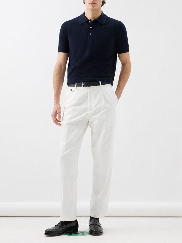 Dunhill Textured cotton polo shirt