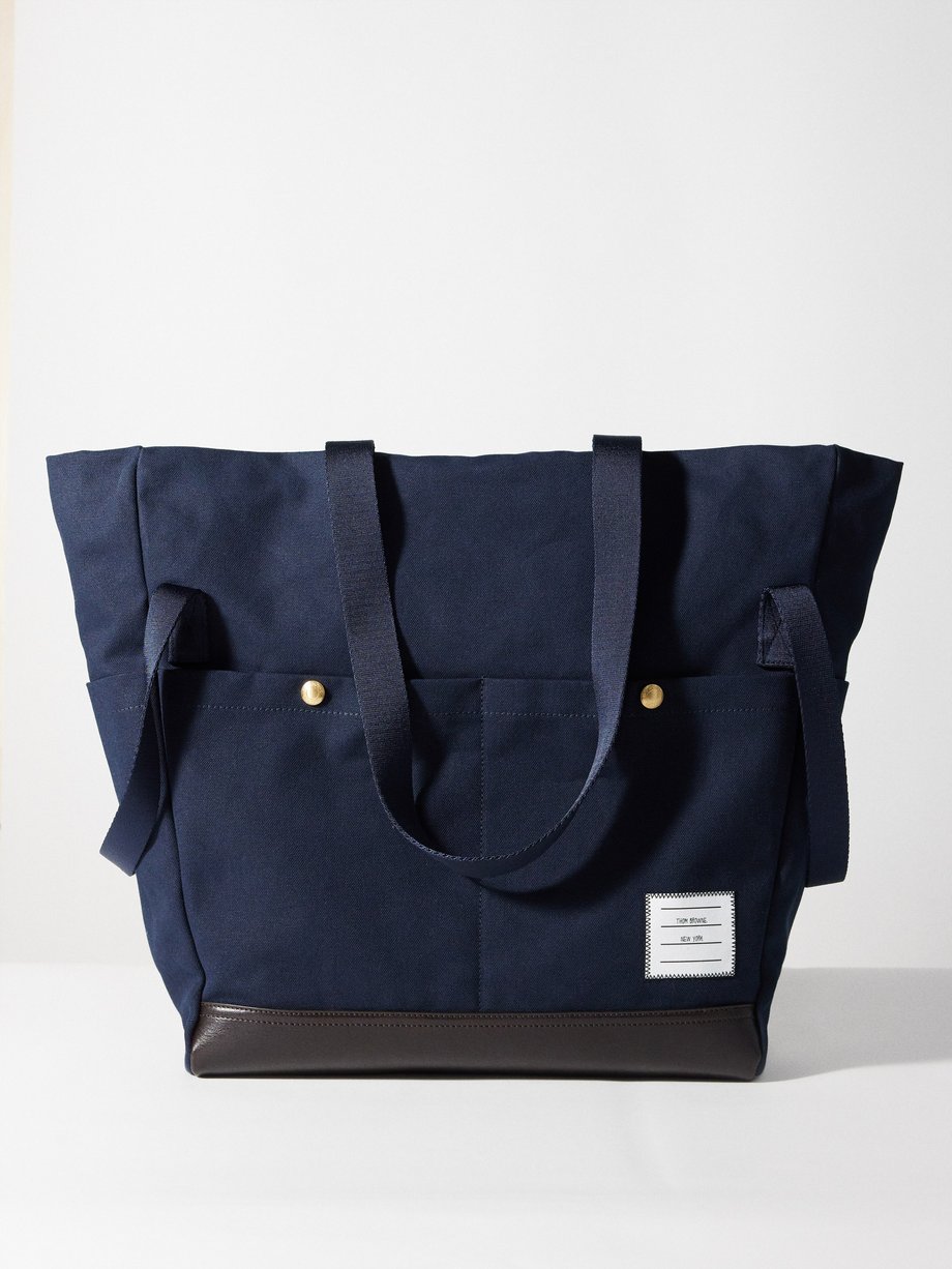 Thom Browne Snap-pocket cotton-canvas tote bag