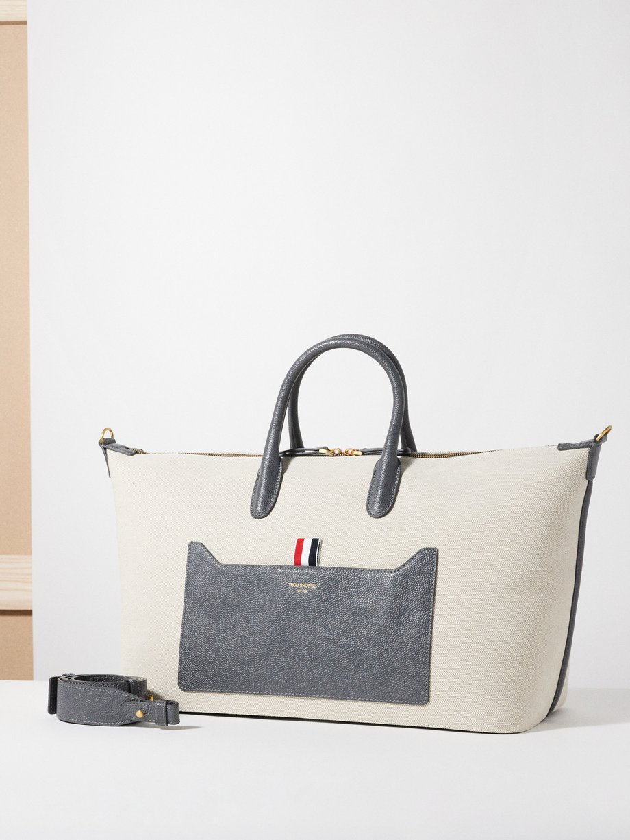 Thom Browne Canvas and grained-leather holdall