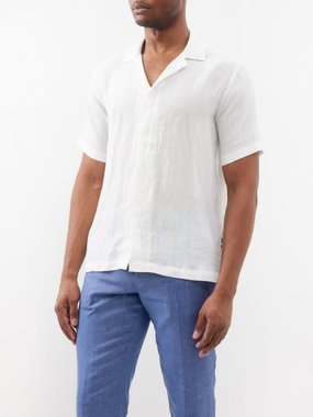 Orlebar Brown Maitan linen short-sleeved shirt