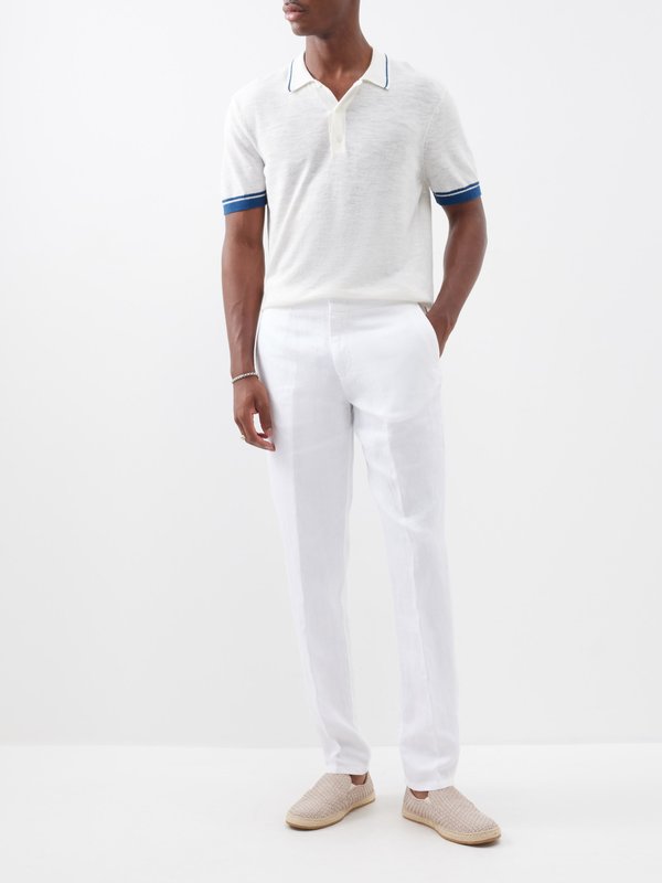 Orlebar Brown Dunmore Linen Trousers in White for Men | Lyst