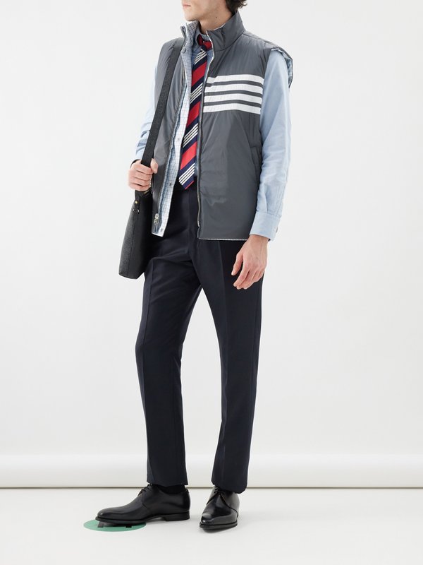 Thom Browne 4-bar reversible quilted down gilet