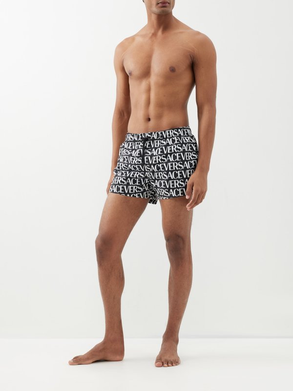 Versace Logo-pattern swim shorts