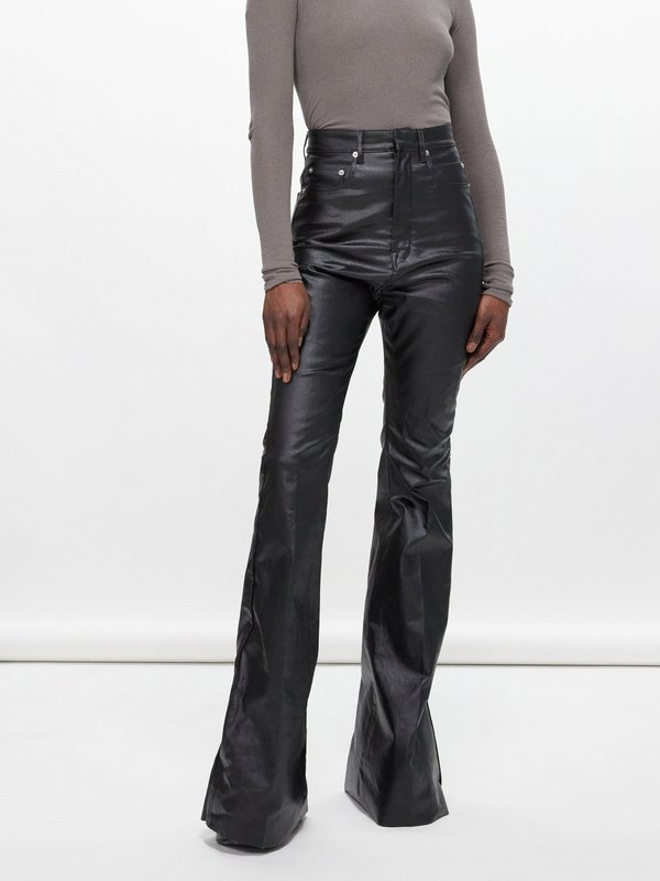 Rick Owens Bolan coated-cotton bootcut trousers