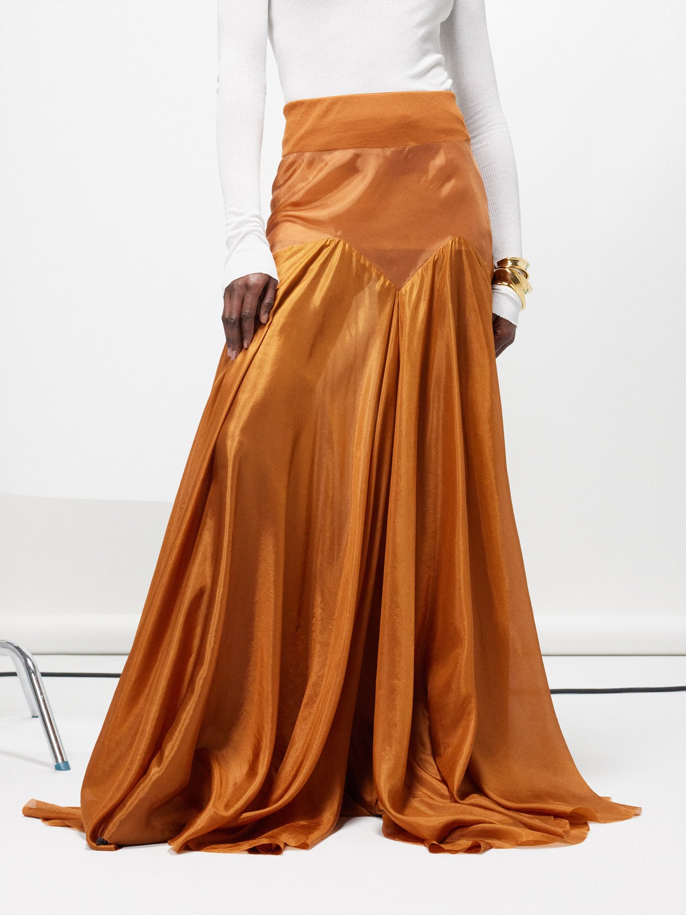 Rick Owens Lilies Orange Vered Maxi Skirt