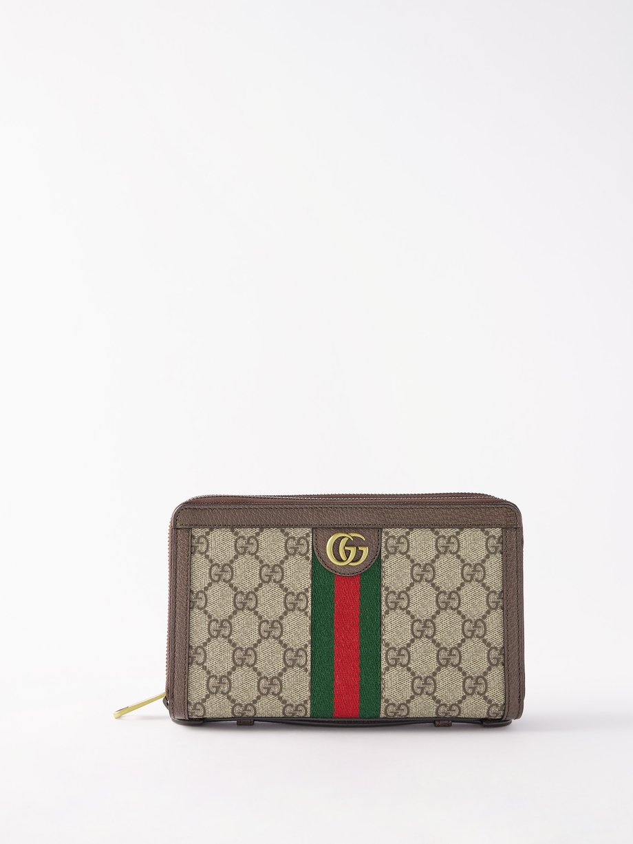 Gucci Beige Canvas Nice GG Supreme Zip Around Wallet Gucci