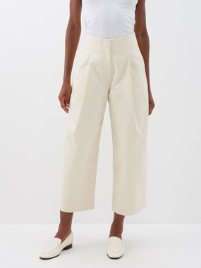 Studio Nicholson Dordoni cropped cotton-twill wide-leg trousers