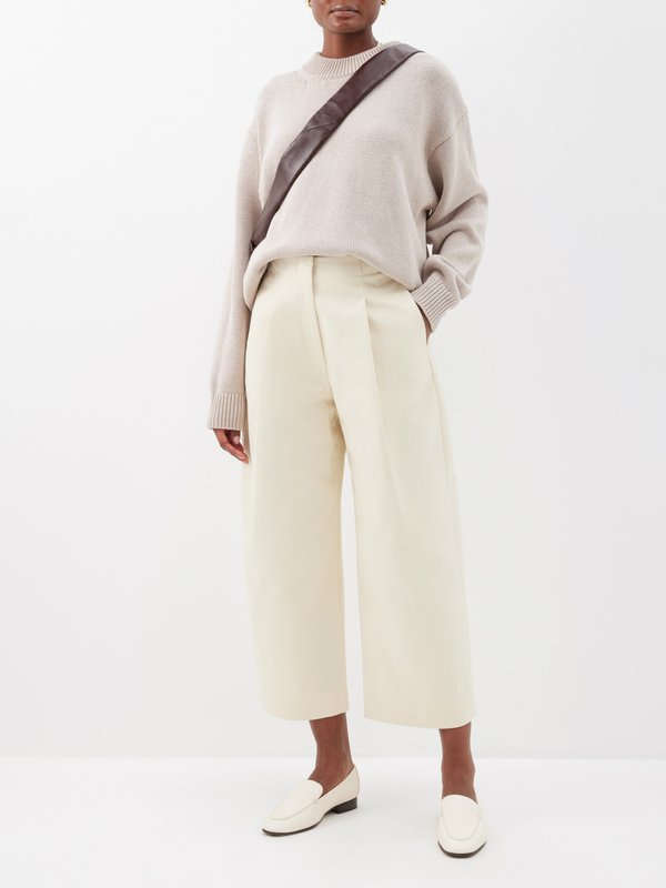 Studio Nicholson Dordoni cropped cotton-twill wide-leg trousers