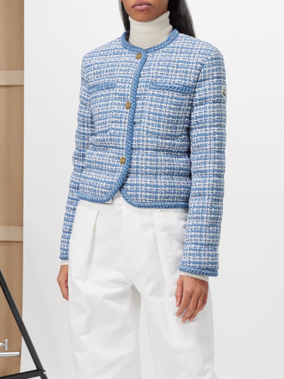 Blue Eliadi cotton-blend tweed jacket | Moncler | MATCHES US