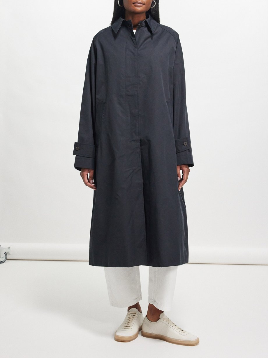 Navy Holin cotton-blend canvas coat | Studio Nicholson | MATCHES UK