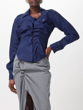 Vivienne Westwood Ruched cotton-poplin shirt