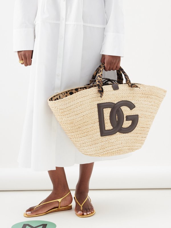 Dolce & Gabbana Kendra medium raffia basket bag