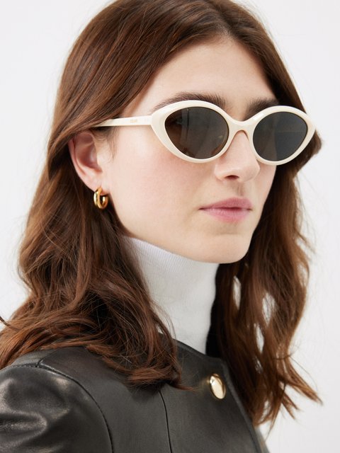 White celine shop cat eye sunglasses