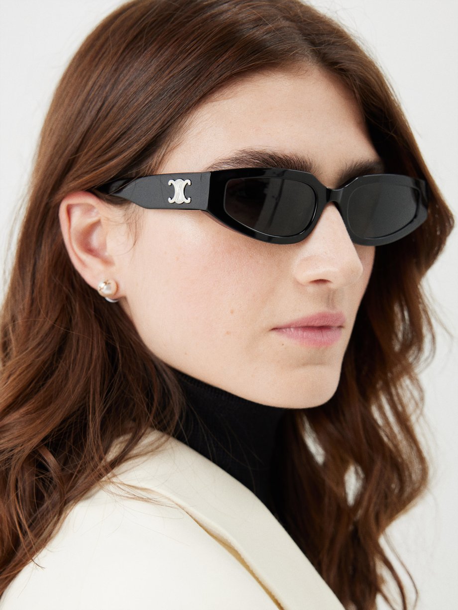 Black Triomphe cat-eye acetate sunglasses | Celine Eyewear | MATCHES UK
