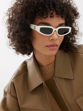 Celine Eyewear Triomphe slim cat-eye acetate sunglasses
