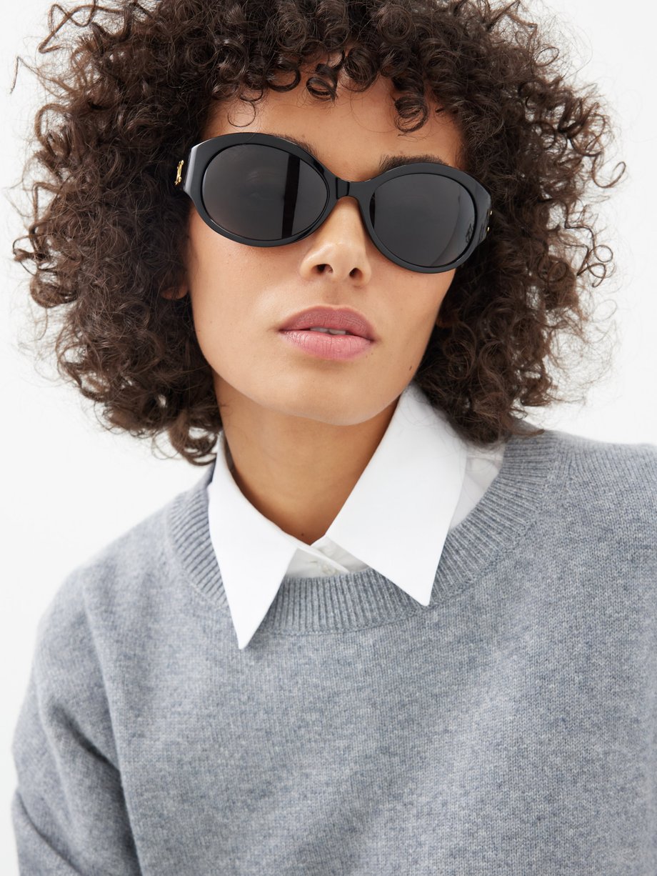 Celine Eyewear Triomphe oval acetate sunglasses