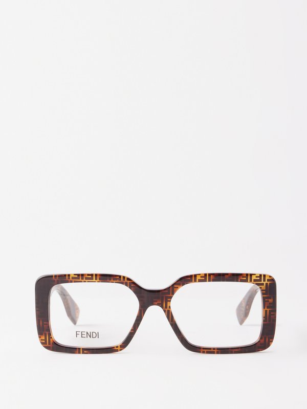 Fendi Eyewear Logo-print square acetate glasses