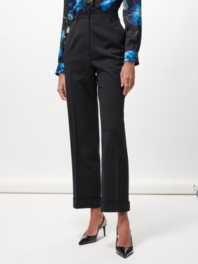 Dolce & Gabbana High-rise wool-blend twill trousers
