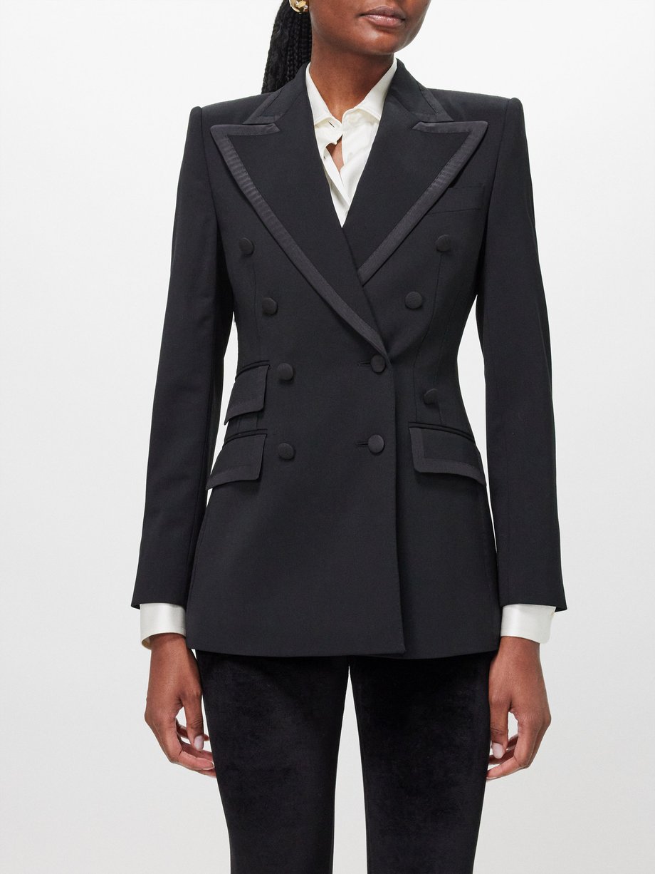 Black Double-breasted wool tuxedo jacket | Dolce & Gabbana | MATCHES UK