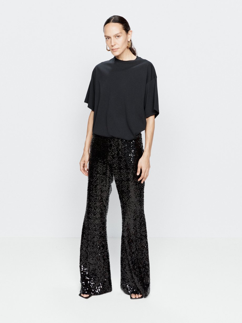 ZW COLLECTION FLARED TROUSERS - Bluish | ZARA Angola