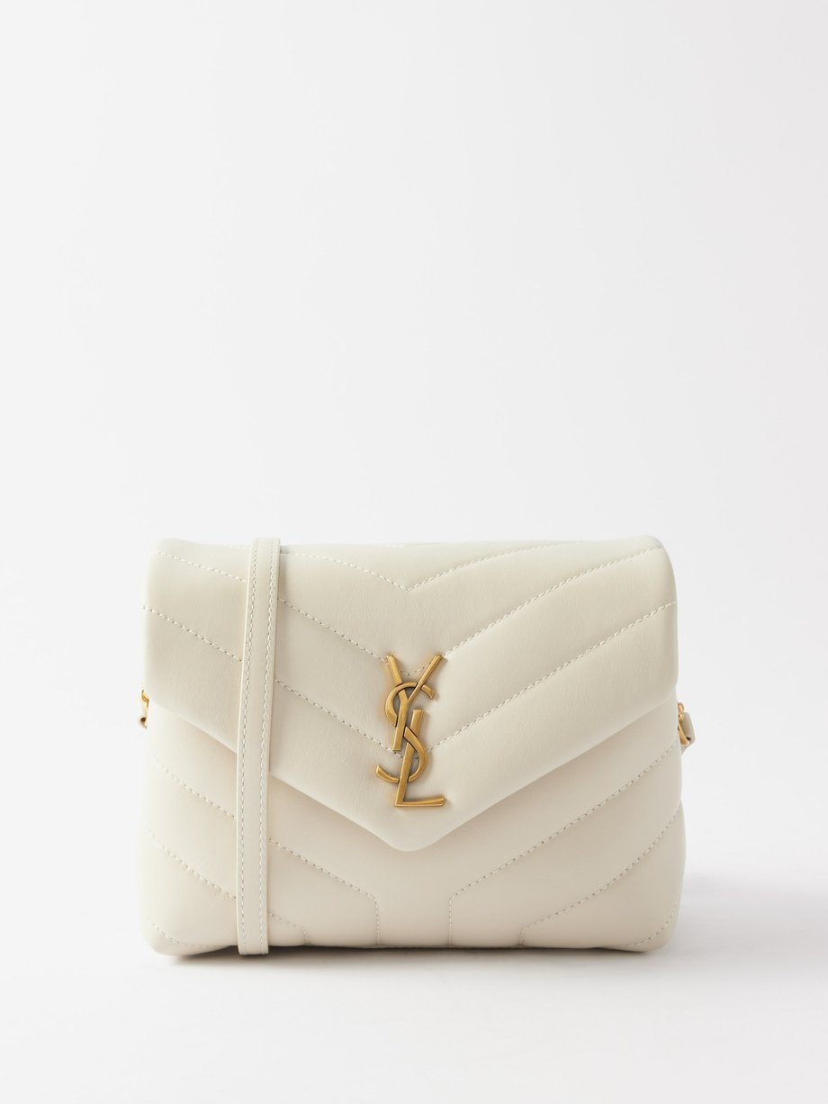 White Loulou Toy quilted-leather cross-body bag | Saint Laurent ...