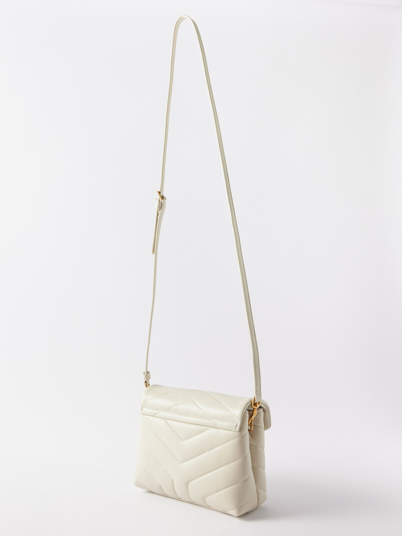 White Loulou Toy Strap Bag - Mini, Quilted Y Leather, YSL