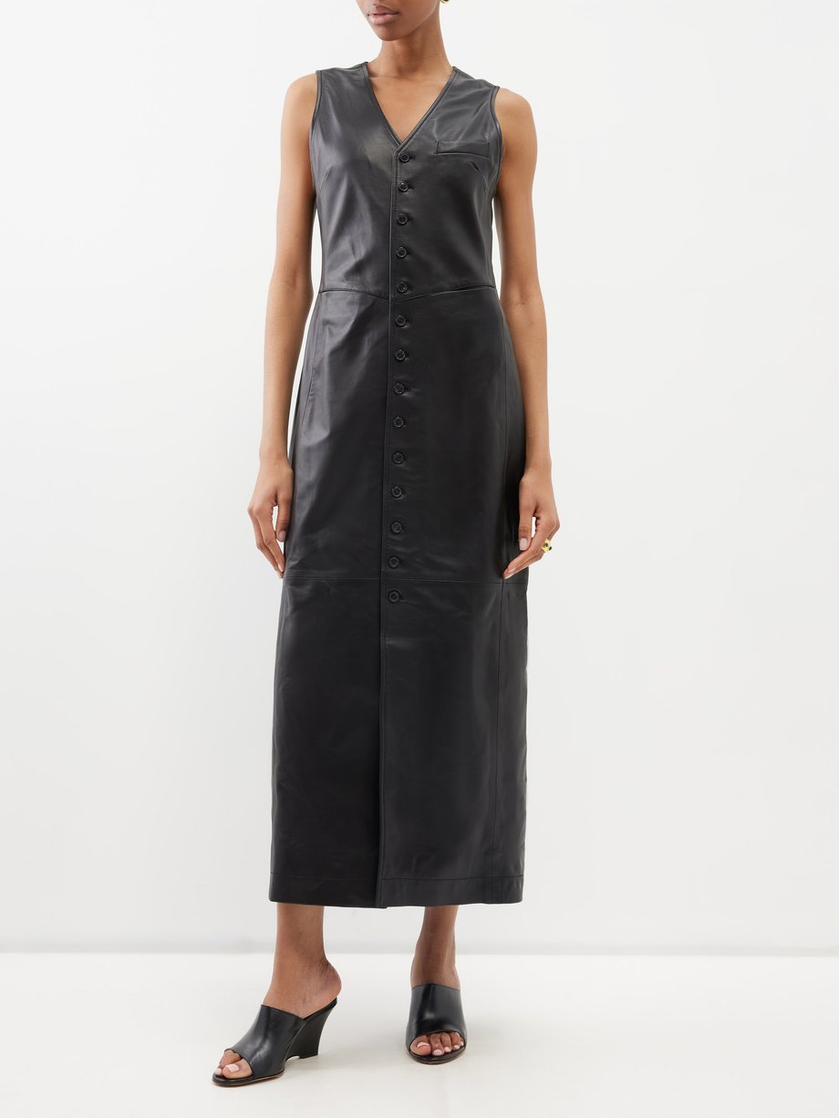 Lovette Faux Leather Midi Dress – VICI