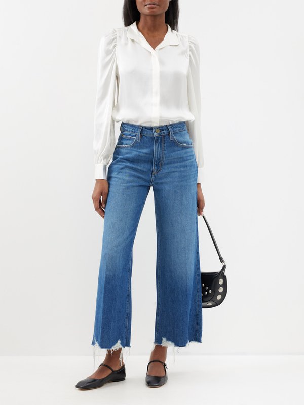 FRAME The Relaxed frayed-cuff jeans