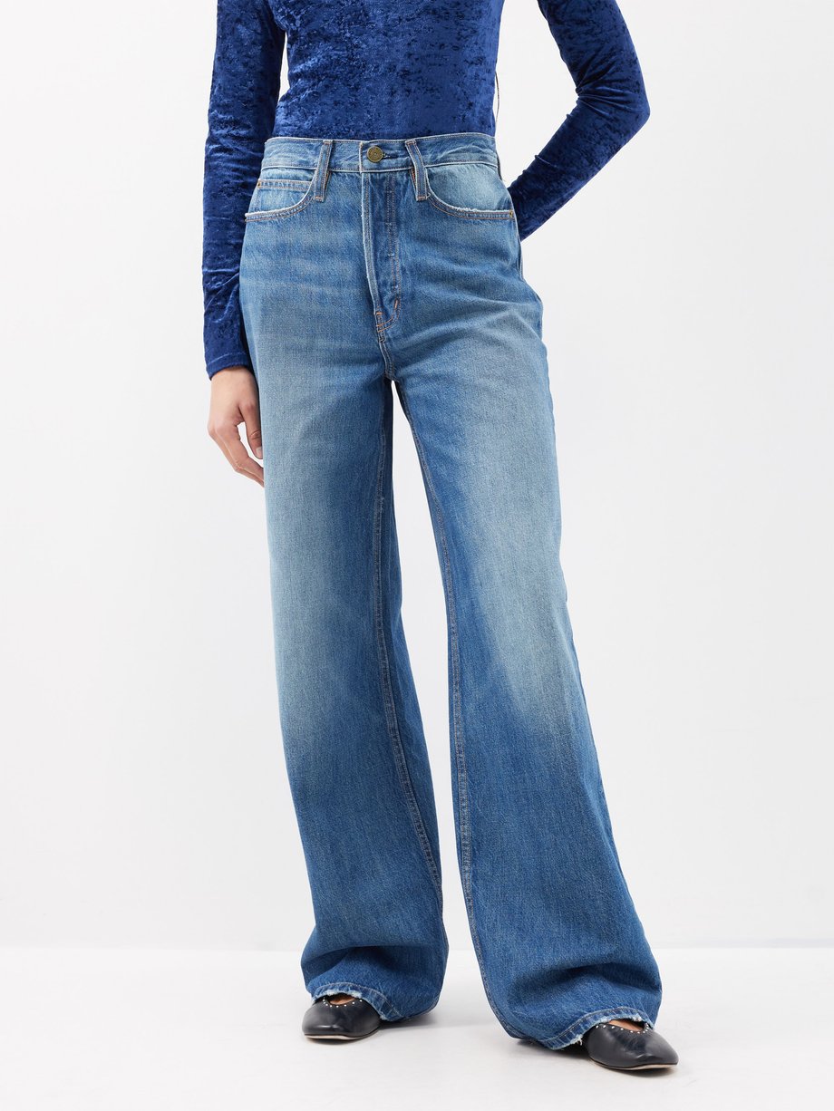 Blue The 1978 recycled-cotton wide-leg jeans | FRAME | MATCHES UK