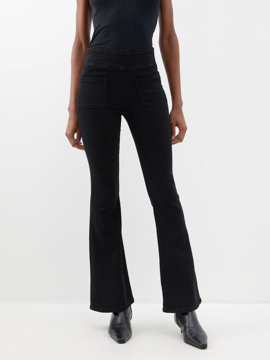 Black The Bardot Jetset cotton-blend jeans | FRAME | MATCHES UK